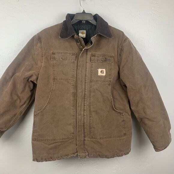 Carhartt Other - VINTAGE Carhartt Men Chore Jacket XL Brown Quilted Lined Corduroy Collar 90s Y2K